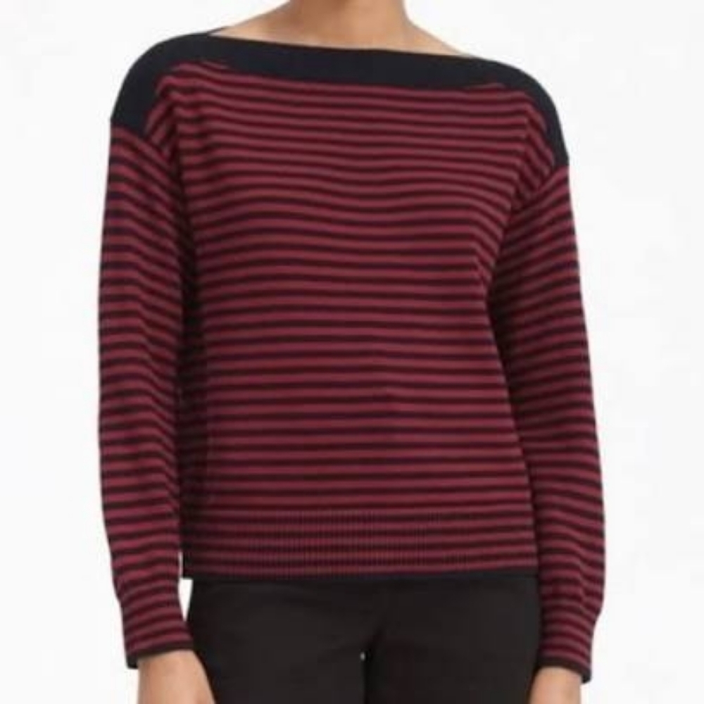 EVERLANE The Soft Cotton Boatneck Sweater Striped